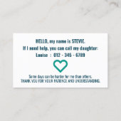 Hi Tourette Syndroom Patience PVC Badge Visitekaartje (Achterkant)