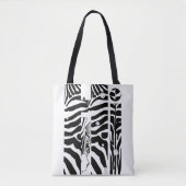 "Hi" Zebra Black/White Stripes Abstract Trendy Draagtas (Voorkant)