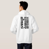 "Hi" Zebra Black/White Stripes Abstract Trendy Hoodie (Achterkant volledig)
