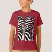 "Hi" Zebra Black/White Stripes Abstract Trendy T-shirt (Voorkant)