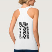 "Hi" Zebra Black/White Stripes Abstract Trendy Tanktop (Achterkant)