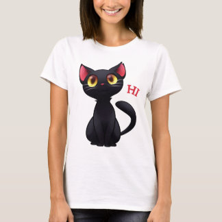 Hi Zwart Kat T-shirt