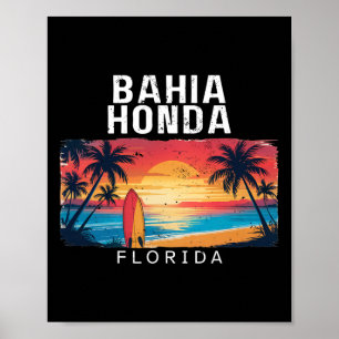 Hia Honda State Park Florida Mannen Vrouwen Surfen Poster
