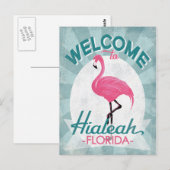 Hialeah Florida Pink Flamingo Retro Briefkaart (Voorkant / Achterkant)