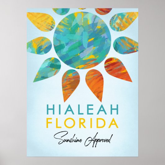 Hialeah Florida Sunshine Travel Poster (Voorkant)