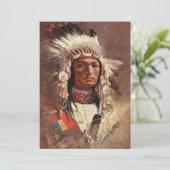 Hiawatha Indiaans Indiaans hoofdportret Kaart (Staand voorkant)