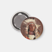 Hiawatha Indiaans Indiaans hoofdportret Magneet (Voorkant / Achterkant)
