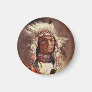 Hiawatha Indiaans Indiaans hoofdportret Magneet
