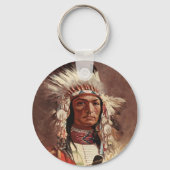 Hiawatha Indiaans Indiaans hoofdportret Sleutelhanger (Achterkant)