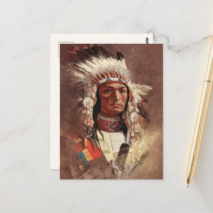 Hiawatha Indiaanse Indiaanse opperhoofd leeg Briefkaart