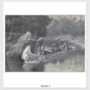 Hiawatha Indiase kano Ojibwe of Iroquois leider Sticker