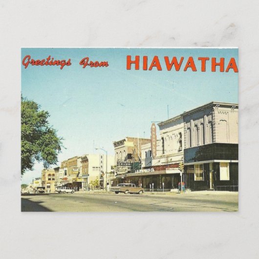 Hiawatha Kansas Briefkaart (Voorkant)