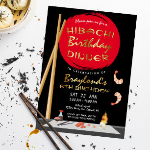 Hibachi Birthday Dinner Hibachi Party Folie Uitnodiging