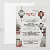 Hibachi Dinner Menu met Japanse Lantaarns Kaart (Voorkant / Achterkant)