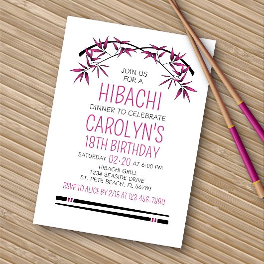 Hibachi Invitation d'anniversaire