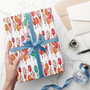 Hibachi Japanse Lantaarns Chef Verjaardagsfeestje Cadeaupapier