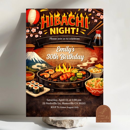 Hibachi Night Birthday Invitation