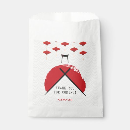 Hibachi Thema Verjaardagsfeest Privé Chef Japans Bedankzakje (Voorkant)