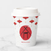 Hibachi Thema Verjaardagsfeest Privé Chef Japans Papieren Bekers (Achterkant)