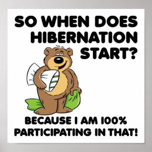 Hibernnatie Funny Poster
