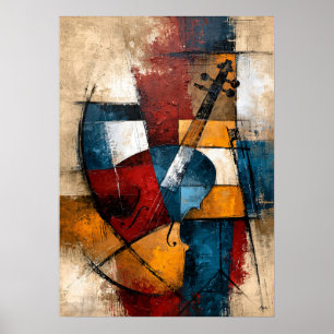Hibiki Snaar Duet Japanse Geometrische Muziekuitbe Poster