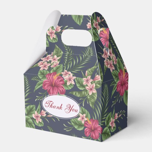 Hibiscus 60e verjaardagsfeestje Bedankt Favor Box Bedankdoosjes (Achterkant)