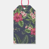 Hibiscus 80th Birthday Party Gift Label Cadeaulabel (Achterkant)