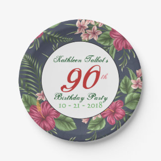 Hibiscus 90th Birthday Party Paper Bord