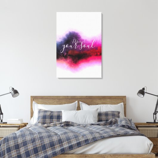 HIBISCUS ABSTRACT CANVAS AFDRUK (Insitu (Slaapkamer))
