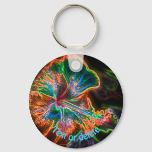 Hibiscus Abstracte Art Flower Personalized Sleutelhanger