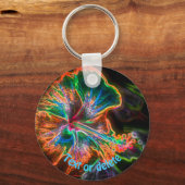 Hibiscus Abstracte Art Flower Personalized Sleutelhanger (Voorkant)