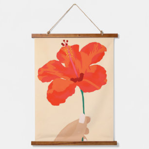 Hibiscus-affectie Hangend Wandkleed