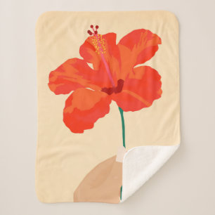 Hibiscus-affectie Sherpa Deken