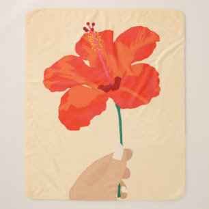 Hibiscus-affectie Sherpa Deken