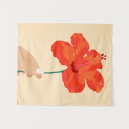 Hibiscus-affectie Wandkleed (Voorkant (horizontaal))
