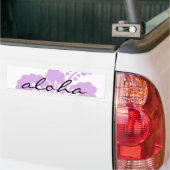hibiscus aloha flower lavender bumpersticker (Op Truck)