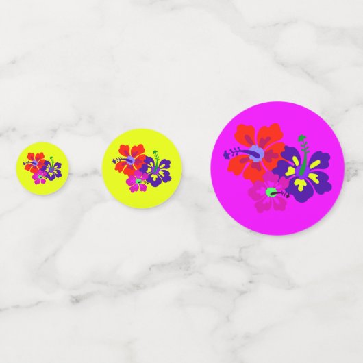 HIbiscus Art Tropical Art Table Confetti (Derrière)