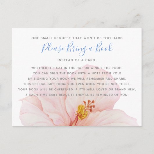 Hibiscus Baby shower tropical Apportez une carte d (Devant)