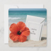 Hibiscus Beach Huwelijksuitnodiging in het zand Kaart