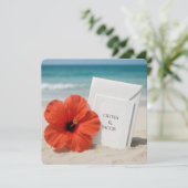Hibiscus Beach Mariage Invitation Dans Le Sable (Debout devant)