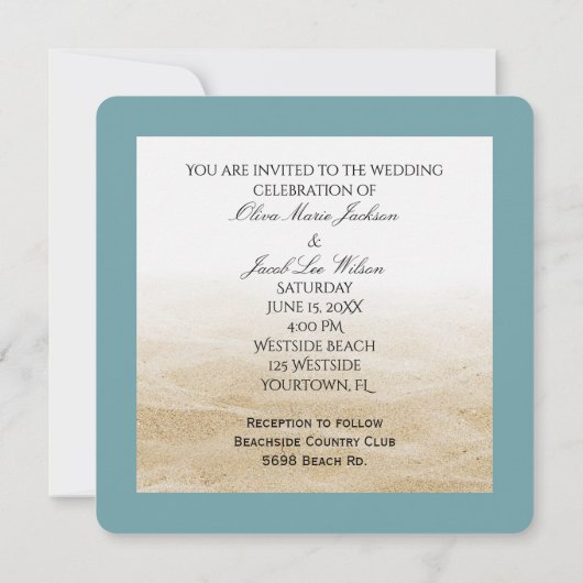 Hibiscus Beach Mariage Invitation Dans Le Sable (Dos)