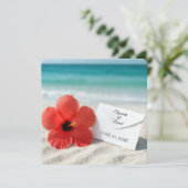 Hibiscus Beach Mariage Invitation Dans Le Sable (Debout devant)