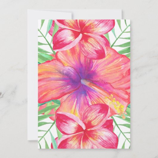 Hibiscus Beach Tropical Numéro de table de mariage (Dos)