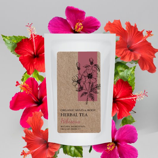 Hibiscus bio Thé à base de plantes Kraft Étiquette
