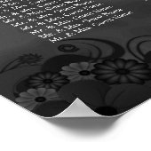 Hibiscus Black 10 Tables Wedding Seating Chart Poster (Hoek)
