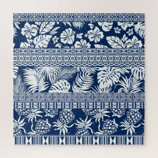 Hibiscus, bladeren: Hawaïaans ornament behang. Legpuzzel