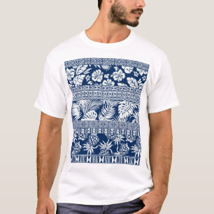 Hibiscus, bladeren: Hawaïaans ornament behang. T-shirt