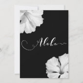 Hibiscus blanc Black Tropical Wedding Invitations (Dos)