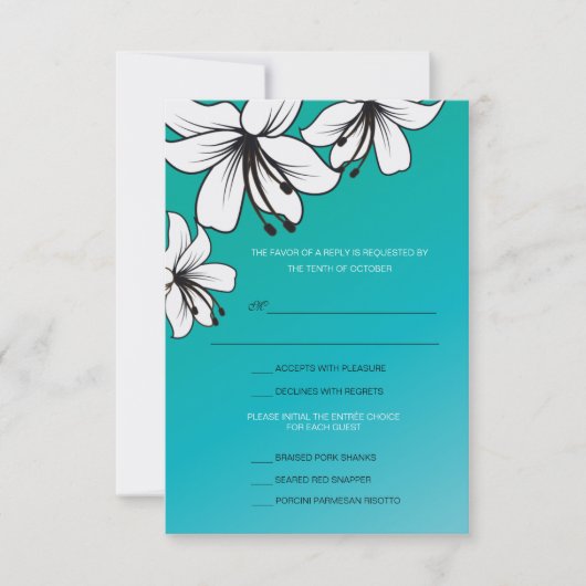 Hibiscus blanc - cartes rsvp (Devant)