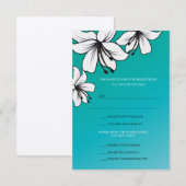 Hibiscus blanc - cartes rsvp (Devant / Derrière)
